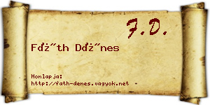 Fáth Dénes névjegykártya